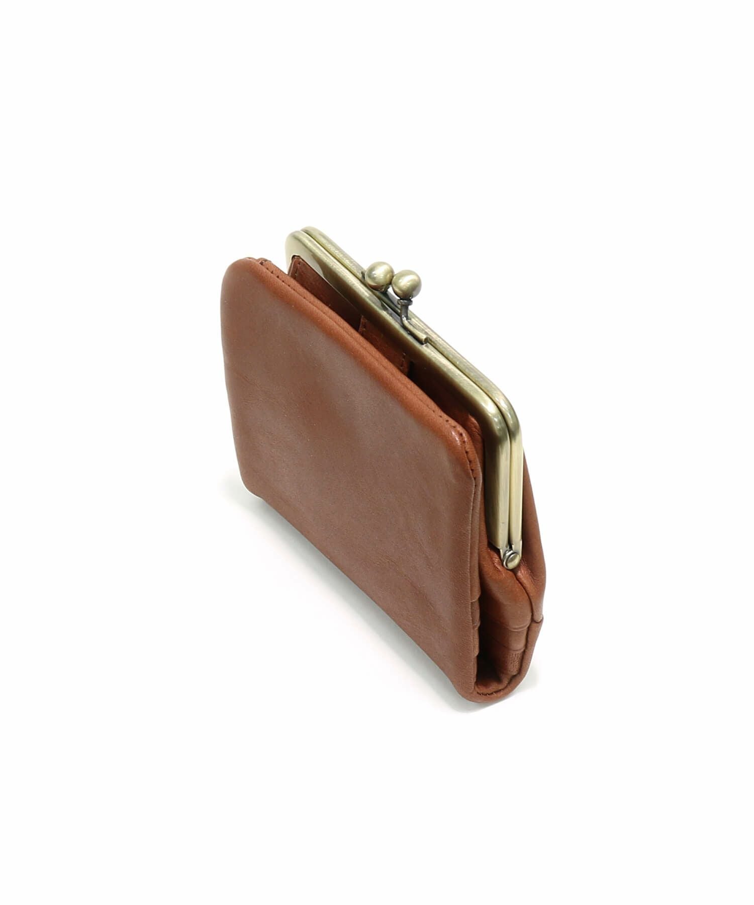 美品 センザンコウ 二つ折り財布 レザー 本革 がま口 がま口 二つ折り財布 本革 財布 二つ折り 木玉 がま口財布 2つ折り財布